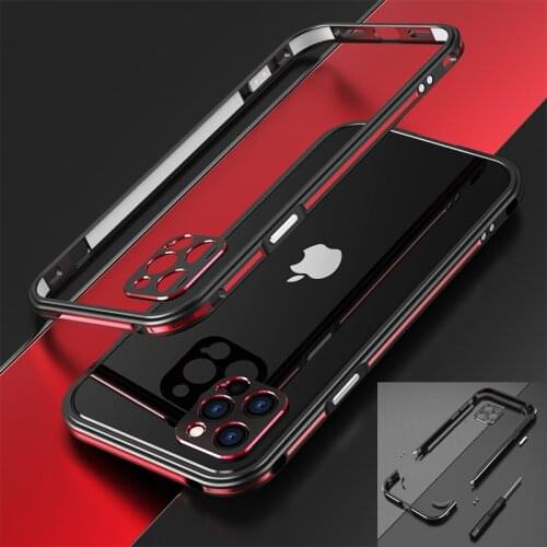 For iphone 12 pro Case Luxury Aluminum Bumper Case for iphone 12 pro max Cover 12Mini Straight Edge Metal Frame Camera Lens Case