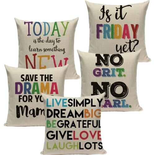 Colorful Letter Elegant Cushion Cover ChildrenS Decorative Pillows For Sofa Car Home Woven Linen Toss Pillow Cover Pillowcase