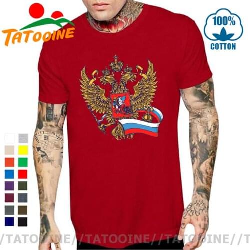 Tatooine Elegant Stylish Design Coat of Arms of Russia T shirt men Russian Federation Eagle Emblem T-shirt Newest Fashion Summer