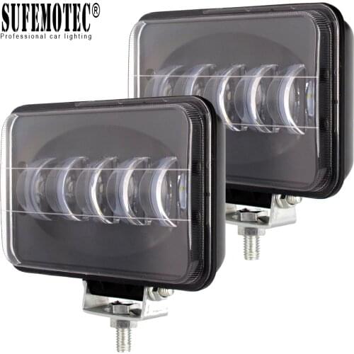 2Pcs 6 Inch Square Led Work Light For Cars 4WD Uaz Trucks Trailer Tractor 4x4 Offroad Headlight 12V 24V Led Driving Lights