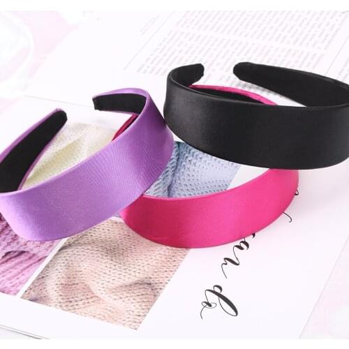 Korean Version Of Simple Restoring Ancient Ways Solid Color Hair Hoops Wide Satin Cloth Art Hoops Hair Ornaments