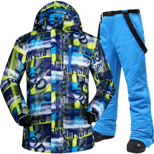 Ski Suit Men Brands Winter Waterproof Thicken Outdoor Snow Sets Mountain Warm Skiing and Snowboarding Jacket Male Ski Jacket Men