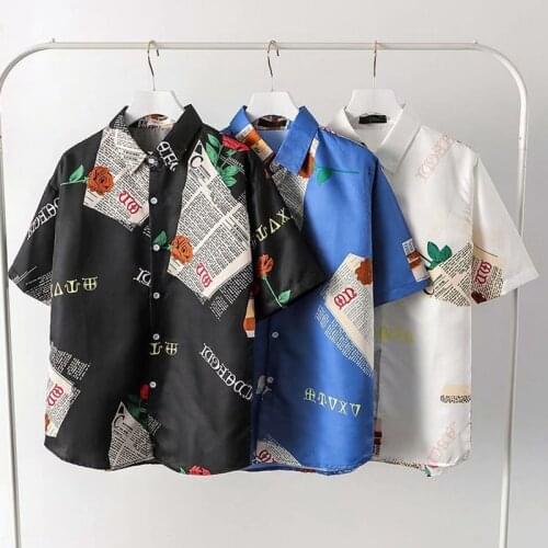 Trend Summer Men Hawaiian Shirt Printing Fashion Beach Casual Short Sleeve Lapel Loose Brand Shirts Men High Street Tops 2020