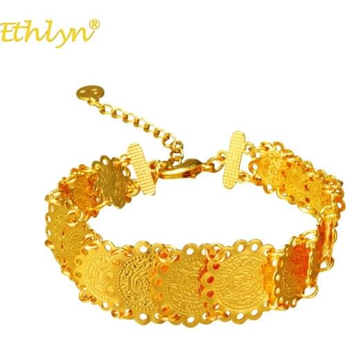 Ethlyn Fashion Coin Money Bracelets Jewelry Bracelets for Bridal Party Coin Design Beautiful Jewelry Bangle B231