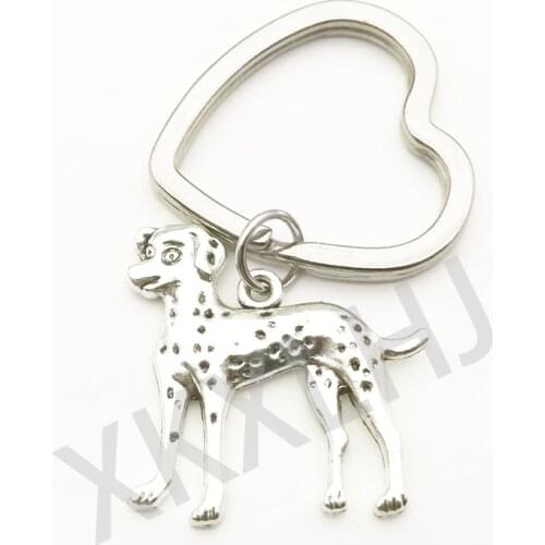 Fashion New Heart Key Ring Creative Dalmatian Model Pendant Keychain Charm Bag Jewelry Souvenir Gifts for Men Keychains