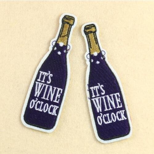 Cartoon Drinks Sticker Embroidery Cloth Paste Clothing Patch DIY Accessories Stick On Cute Patches For Kids