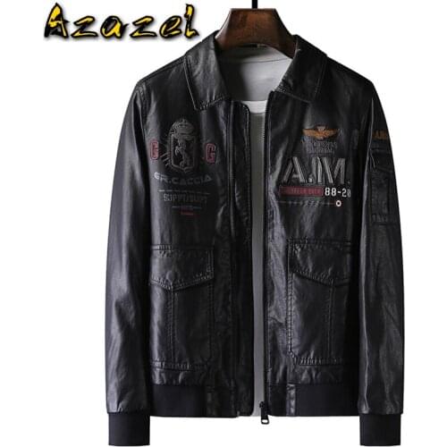 Flight Mens Bomber Jackets and Coats Plus Size 4XL Air Force Mans Leather Coat Jacket Embroidered Topcoats Streetwear Slim Fit