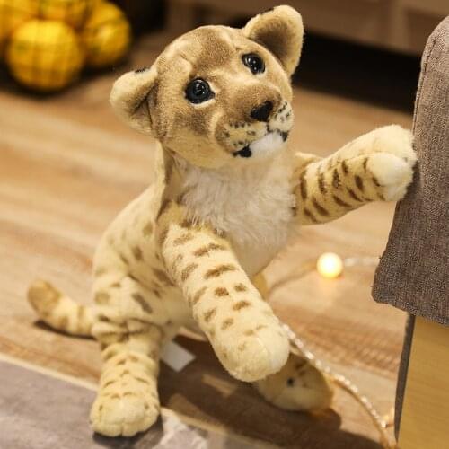 Soft Lifelike Stuffed Animals Leopard Lion Plush Toys Wild Animal Tiger Toys For Children