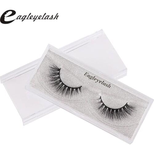 2018 New 1 Pair 3D mink eyelash 100% real mink Fur Handmade Crossing lashes individual strip thick Natural lash makeup xm053