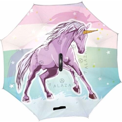 New Unicorn Double Layer Car Reverse Umbrella Rain Women Men Umbrellas Reverse For Windproof Umbrella Self Stand Sun Protection