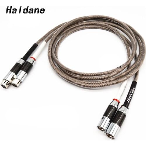 Haldane HIFI Pair Single Crystal Silver Nordost Odin 3pin XLR Balanced Reference Interconnect Cable with Carbon Fiber Plug