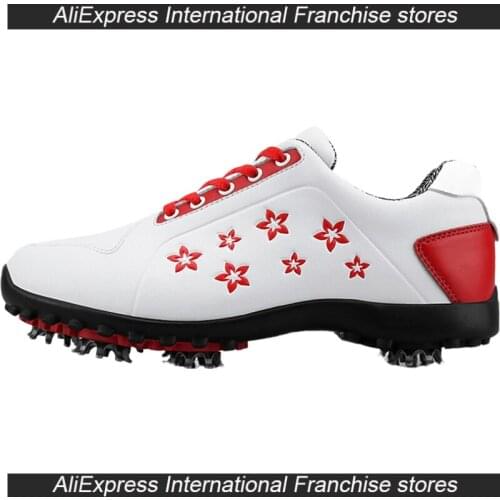 PGM High Quality WomenSports Shoes Soft Microfiber Leather Lady Waterproof Anti-skid stud Printed Sneakers Professional Training