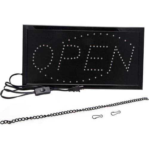 Hanging Tag Decorative Rectangle Advertising Lights "OPEN" Letter Print 220V LED