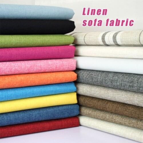 Coated Linen Fabric Sofa Cushion Fabirc DIY Craft Sewing Cloth Outdoor Linen Blend Fabric Upholstery 58" wide -Per yard