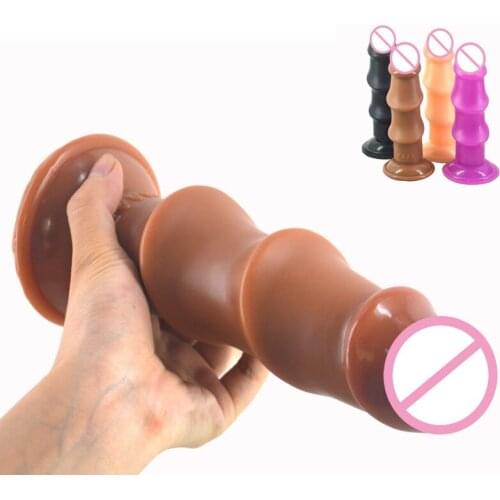 FAAK Realistic Dildo Suction Ribbed Dildos Big Penis With Suction Cup Female Masturbation Cock Anal Plug Sex Toys for Women Man