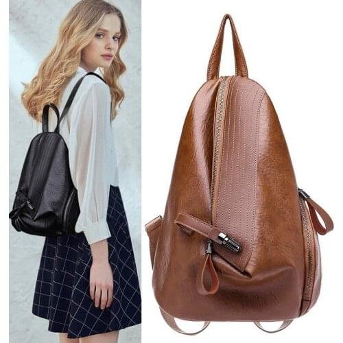 PU Leather Anti Theft Backpack Women Backpacks For Teenage Girls Mochila Mujer Casual Daypack College Rucksack Travel Bag Ladies