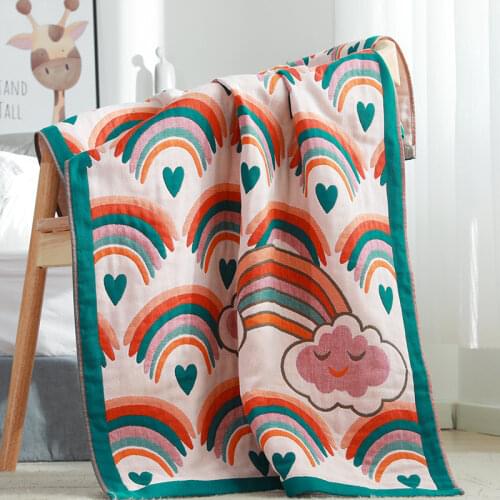 Nordic Gauze bath towel for adults 100% cotton absorbent Rainbow woman large towel Swimming pool beach bathroom household