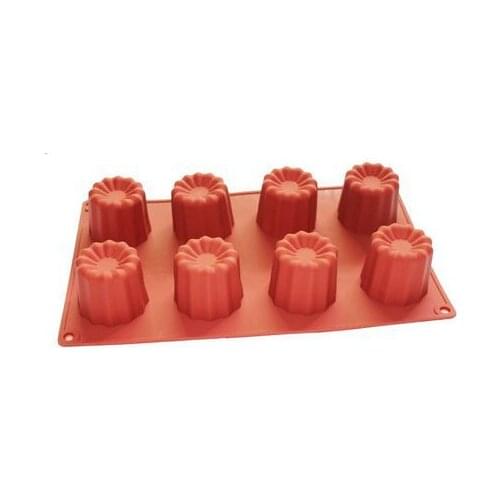 Silicone Mold Muffin Jelly Cake Baking Pan 8-cavity 2x2inch Canneles Mould