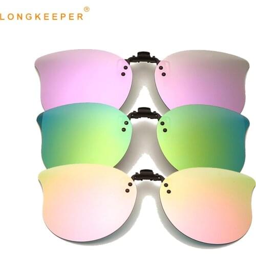 LongKeeper Polarized Clip On Sunglasses Night Vision Glasses Photochromic Driving Sun Glasses Flip Up Lens Eyewear Accessories