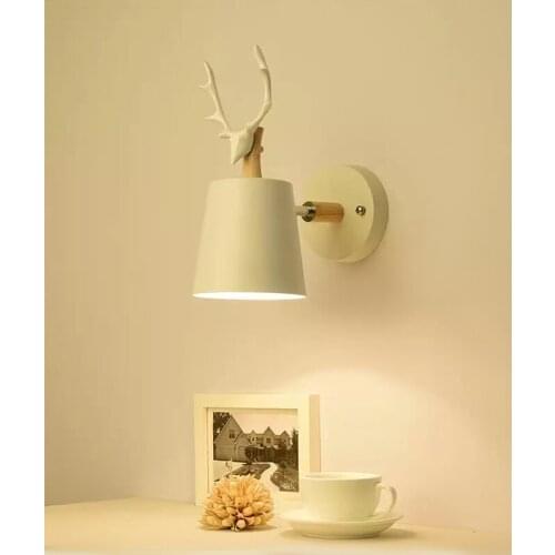 Nordic modern antler bedroom bedside living room wall lamp study balcony villa hotel corridor aisle lighting wholesale