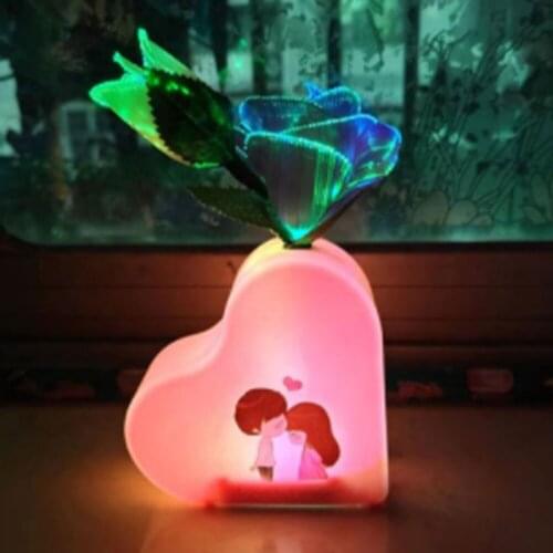 LED Pat Night Light Love Rose Atmosphere Light USB Sensor Light Bedroom Bedside Light Tanabata Valentines Day Gift New Lamp