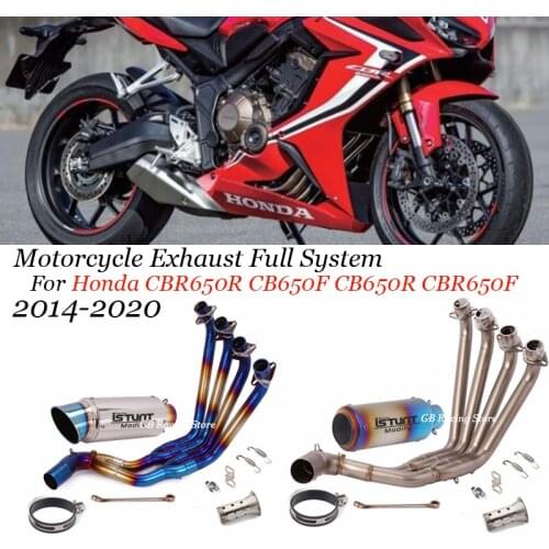 Slip On For Honda CBR650R CB650F CB650R CBR650F Motorcycle Exhaust Full System Escape Modified Link Pipe Carbon Fiber Muffler
