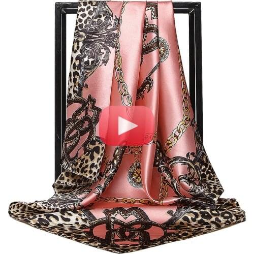 Women Luxury Square Silk Scarf 90*90cm Satin Hijab Scarf Muslim Female Shawls and Wrap Hair Head Scarves Kerchief For Ladies