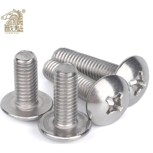 10/50Pcs Parts M2.5 M3 M4 M5 M6 304 A2-70 Stainless Steel JISB1111T Phillips Braguero Flat Head Large Round Cross Bolt L=3-70 Mm