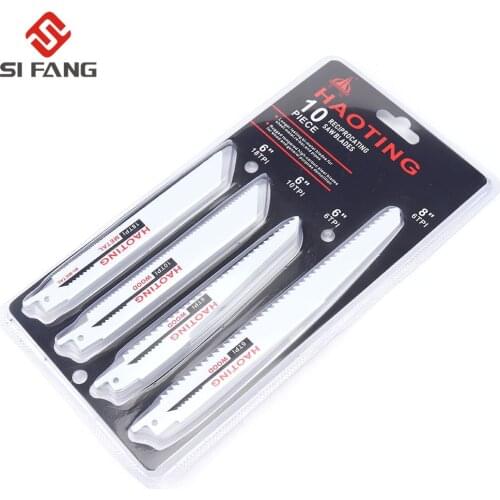 10Pcs 6"-8" Jig Saw Blade Wood Cutting Bimetal Reciprocating Saw Blade For Cutting Sheet Metal Plates New