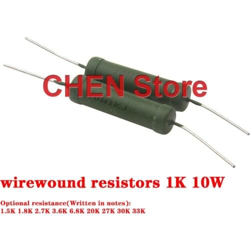 10PCS RX21-10W 1KRJ 10R 9x32mm 5% 1K Ceramic wound resistor 10W wirewound resistors 1KJ