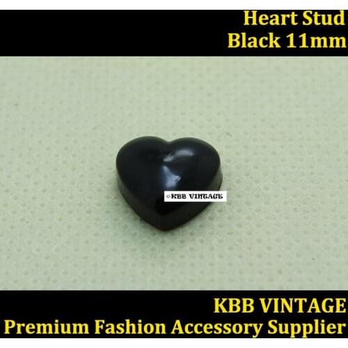 10PC Heart Stud Screwback Rock DIY Leathercraft 1/2" Black