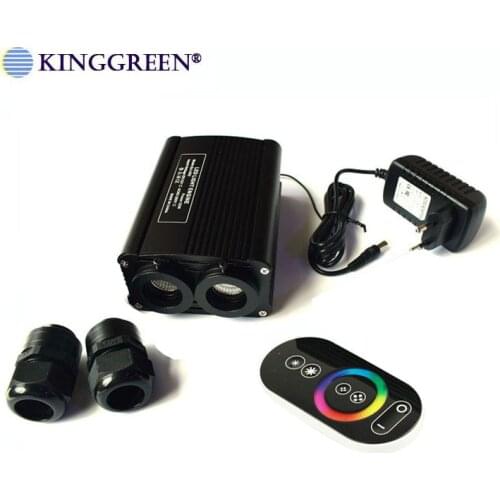 1X High Quality RGBW LED 32W Fiber Optic Double Heads Light Engine With RF Touch Controller Free Shipping