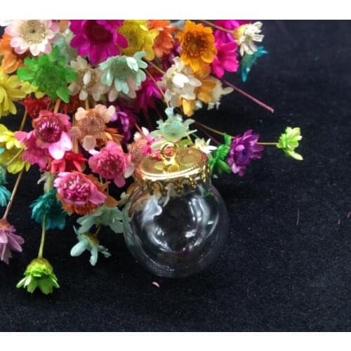 20sets/lot 20*12mm Glass globe with crown gold color tray set glass vial pendant DIY glass bottle dome cover necklace pendants
