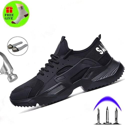 New Work Display Safety Shoes 2020 Fashion Sneakers Ultra-light Soft Bottom Men Breathable Anti-smashing Steel Toe Work Boots