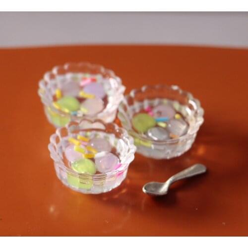 3PCS/Set 1:12 Miniature Dollhouse Mini Chinese Dumplings Pretend Food for 1/6 Doll House Play Kitchen Toys Accessories