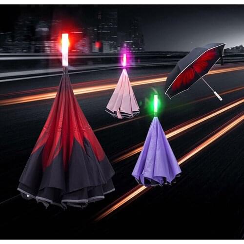 5-color LED Lightsaber lighting umbrella laser sword lamp inverted portable folding super waterproof umbrella free shipping sale