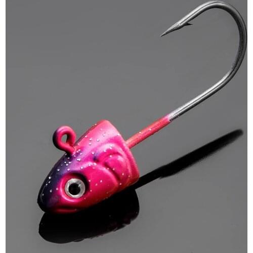 5pcs Fish Head Hook 3.5g 5g 7g 10g Jig Head Hook Lead Hook Soft Lure Hook Jigging Silicone Bait Soft Worm Hook