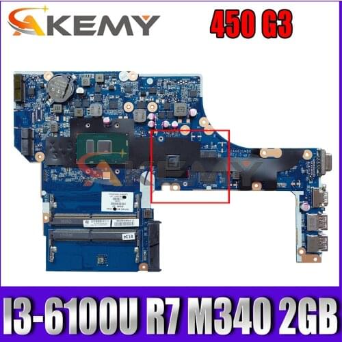 Akemy I3-6100U R7 M340 2GB MODEL:X63C for HP ProBook 450 G3 Laptop Motherboard DAX63CMB6C0 Mainboard 100% TESTED
