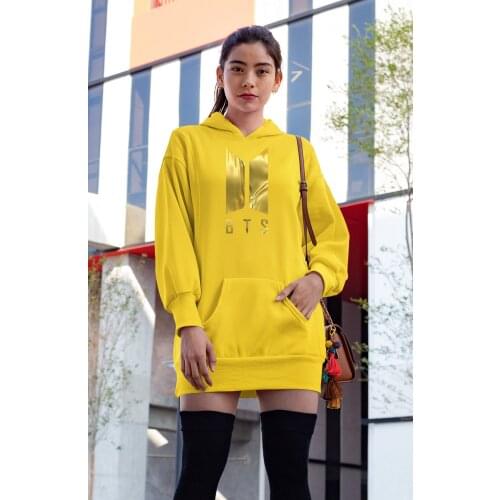 Angemiel Wear BTS Korean Yellow Dress Sweatshirt Tunik