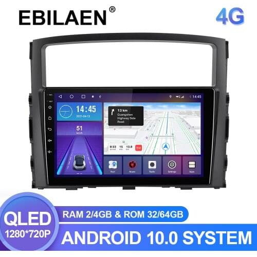 EBILAEN Car Multimedia Player For Mitsubishi Pajero 4 V80 V90 2006-2014 Android 10.0 Autoradio GPS Navigation DSP IPS Headunit