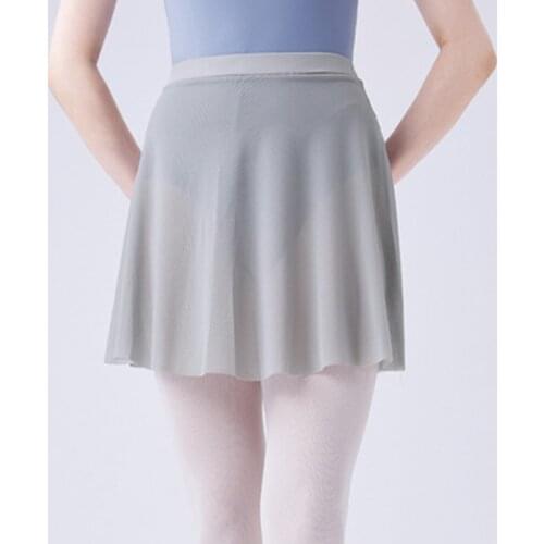 Ballet Skirt Adult Elastic Mesh Fabric Gymnastics Wrap Skirt Practise Dancing Clothes 4 Colors for Woman Temperament Skirts 2021
