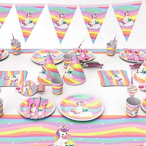Baby Shower Unicorn Party Decoration First Birthday Gender Reveal BabyShower Party Supplies QT94