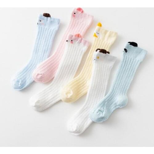 Newborn Kids Girl Boy socks Animal Pattern Mesh Breathable Socks Newborn Infant knee high Baby Girls Socks For 0 To 3 Year Socks