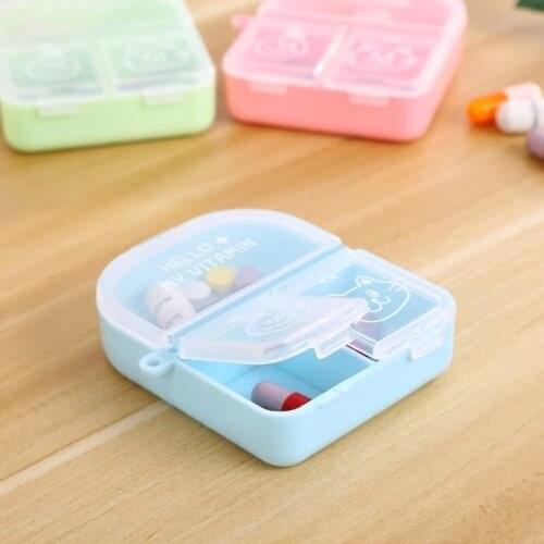 For Travel 3 Grids Mini Cute Pill Box Portable Pills Medicine Drugs Candy Case Subpackage Box Secret Stash Pill Container Tool