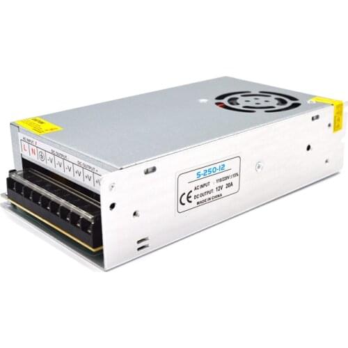 Power Supply 12V Power Transformer 12 Volt 20A AC Adapter 12V 20A 250W Transformer 220V to 12V Source Regulator