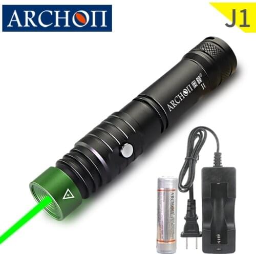 J1 diving laser pointer Green laser diving command light Underwater 100m diving torch Dive instructor diving command laser light