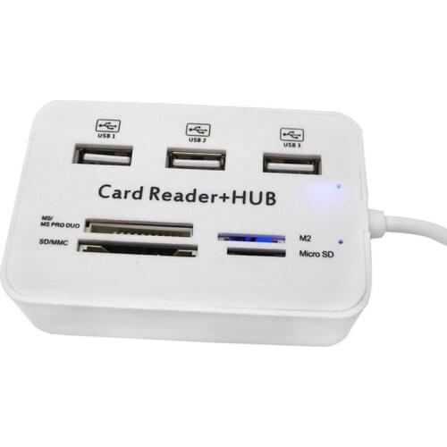 USB 2.0 Hub 3 Ports With USB Card Reader Hub 2.0 480Mbps Combo For MS/M2/SD/MMC/TF For PC Laptop Card Reader