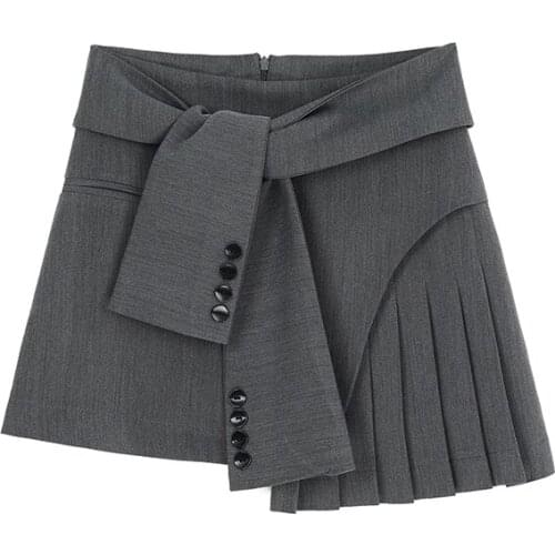 Suit MyErato Pleated Skirt Female Summer 2021E-Girl Irregular High Waist A-line Short Skirt Mini Skirt Urban Vintage Clothes