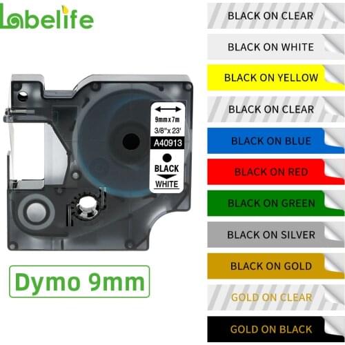Labelife 1PC 40910 40913 Compatible for Dymo D1 Labeling Tape 40918 Cartridge for Dymo LabelManager Writer Maker 280 160 260P