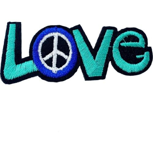 Love (Size:3.0x7.0cm)DIY Iron On Patches Sewing On Embroidered Applique Sewing Clothes Cartoon Garment Apparel Accessories Patch